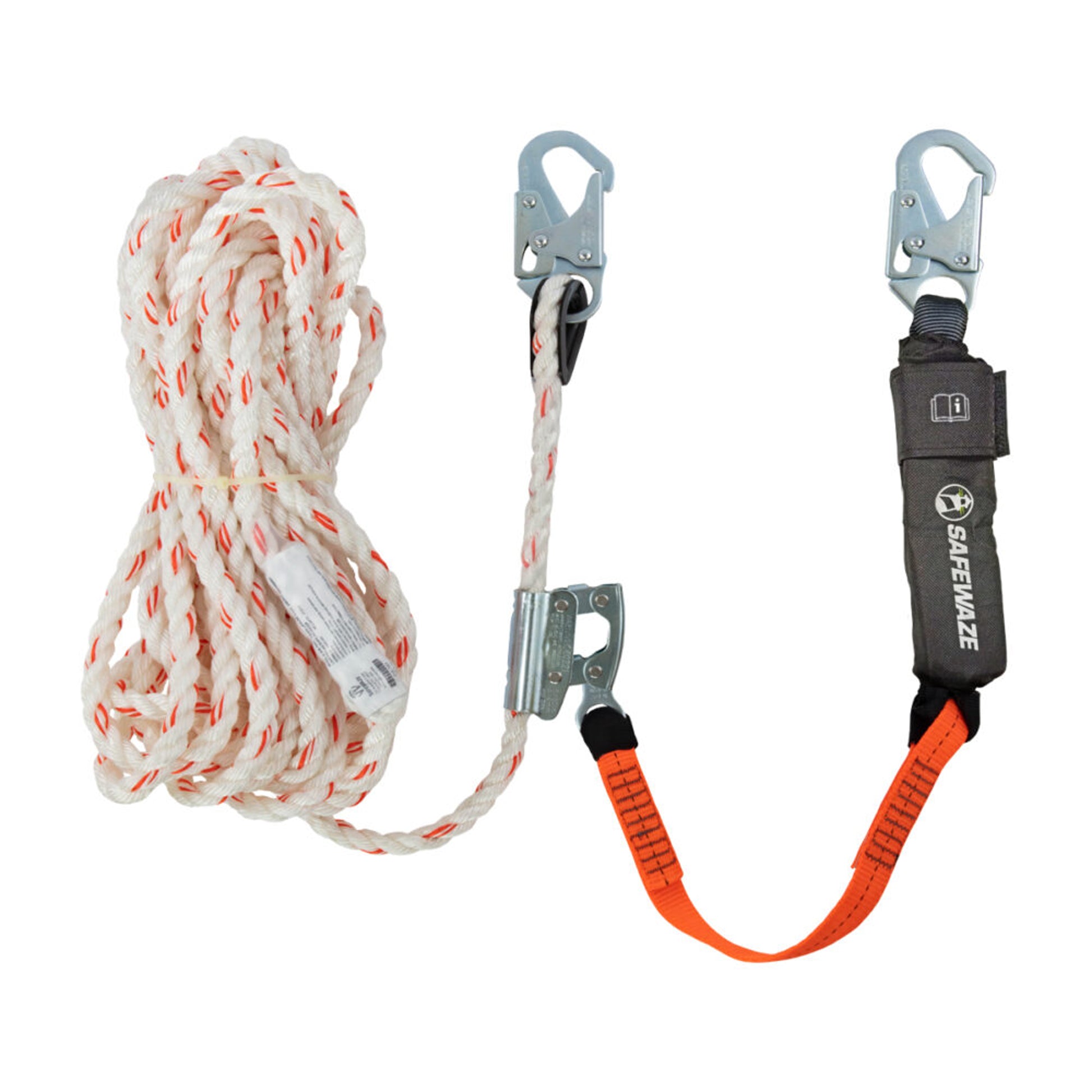 Safewaze V-Line 50' Vertical Lifeline Assembly: Snap Hook, Rope Grab ...