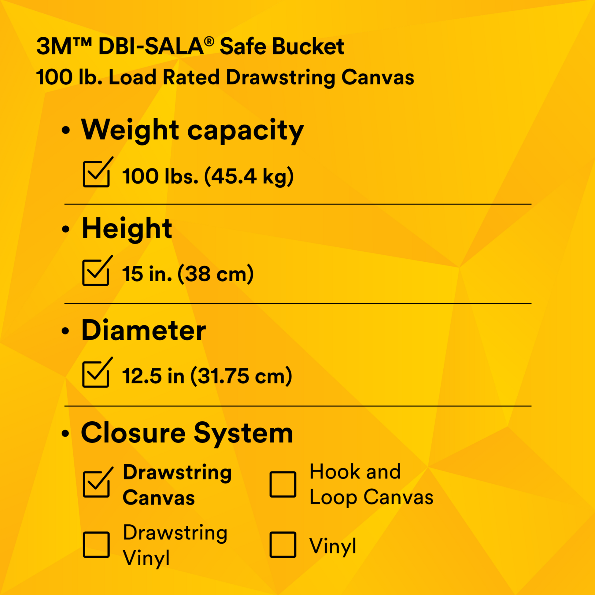 3M Spill Control Safe Bucket with Drawstring Closure - 100 lb Capacity ...
