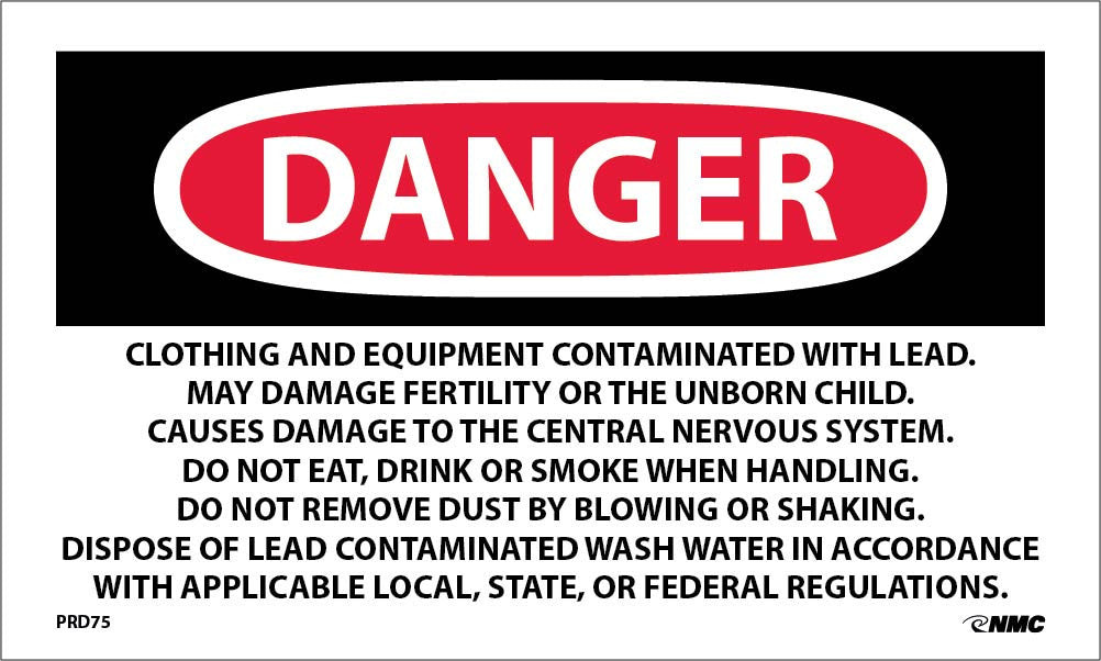 Labels - Danger: Lead Containing Hazardous Waste Avoid Creating Dust R ...
