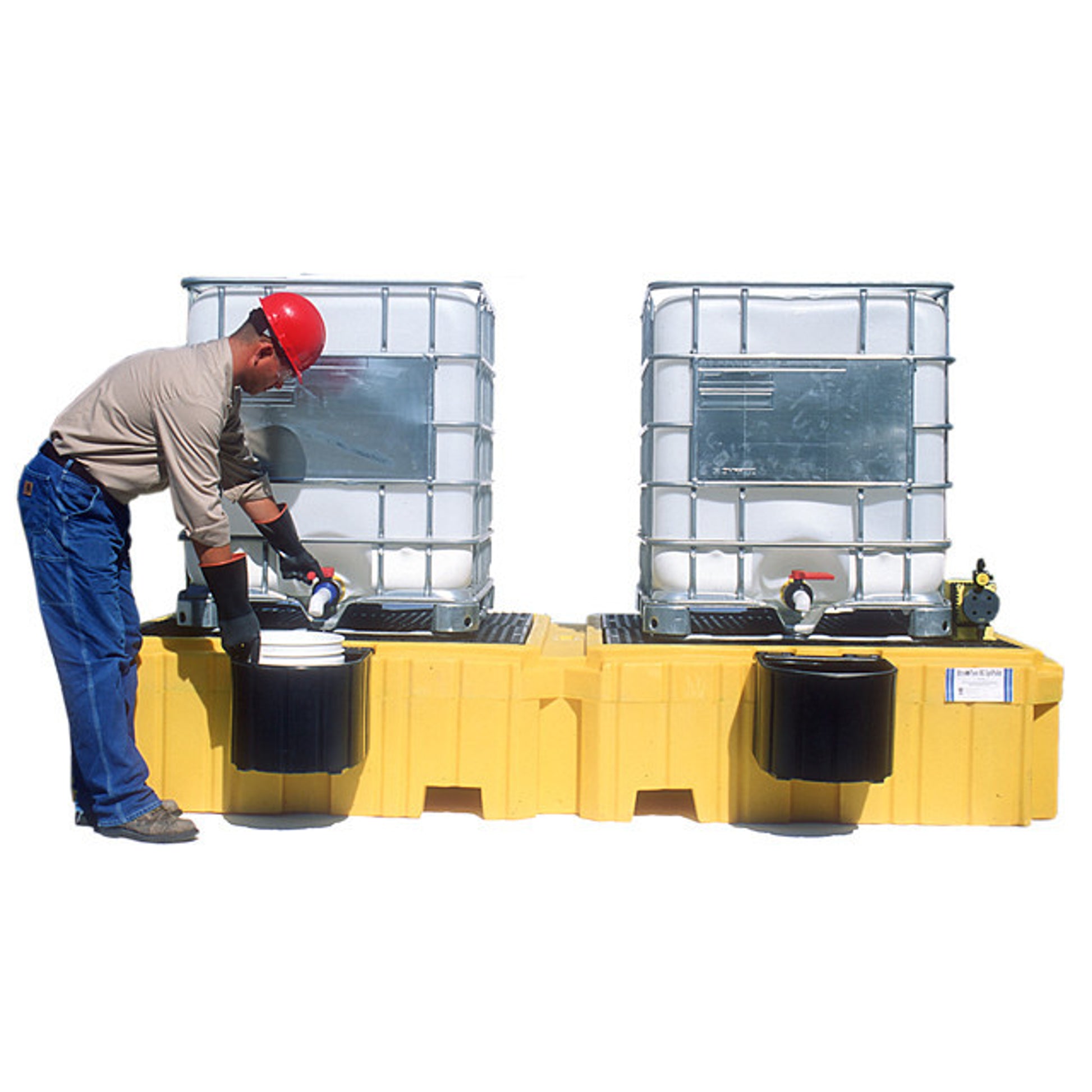UltraTech Twin IBC Spill Pallet With 2 bucket shelves - With Drain ...