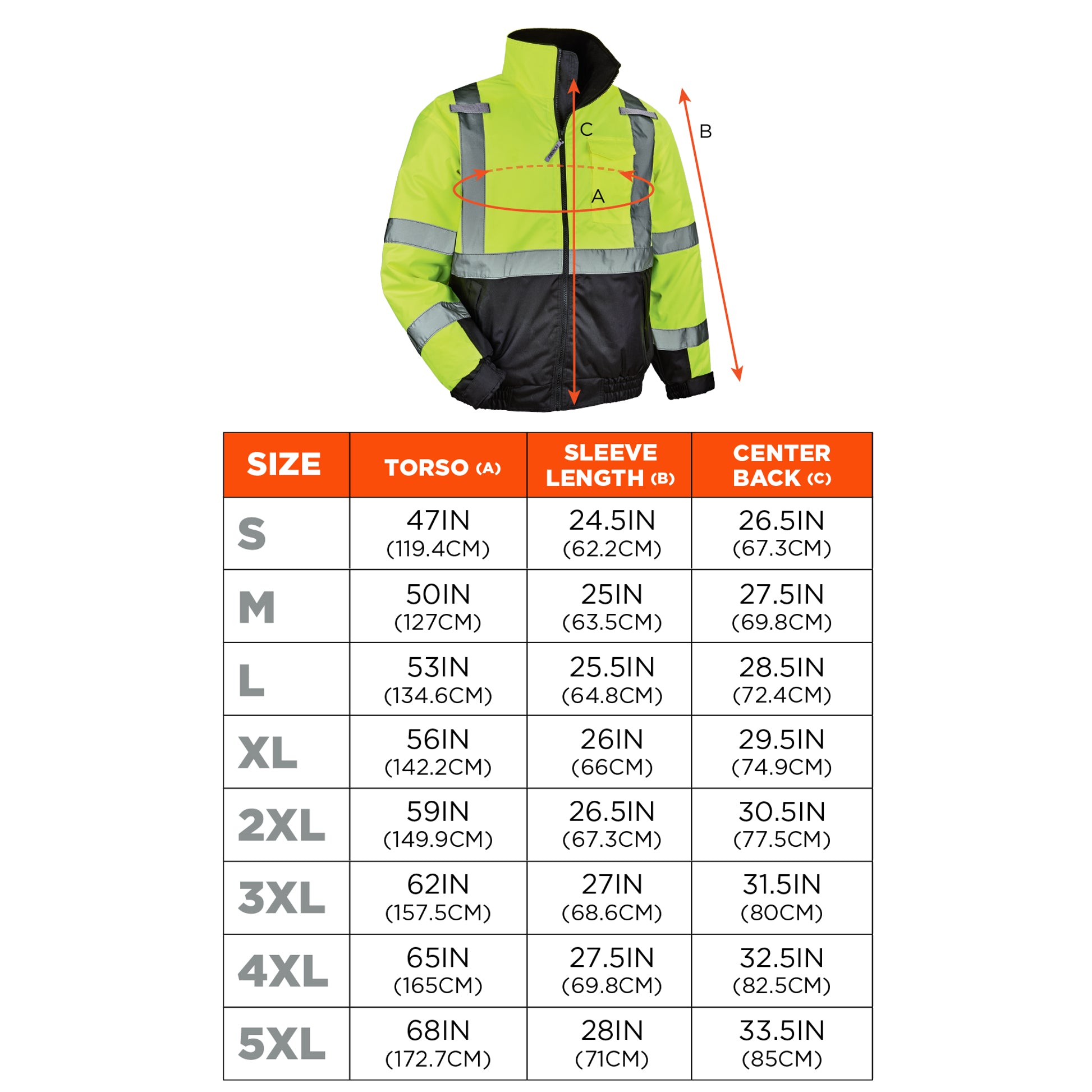 Ergodyne GloWear 8377 Hi-Vis Winter Bomber Jacket - Type R, Class 3 ...