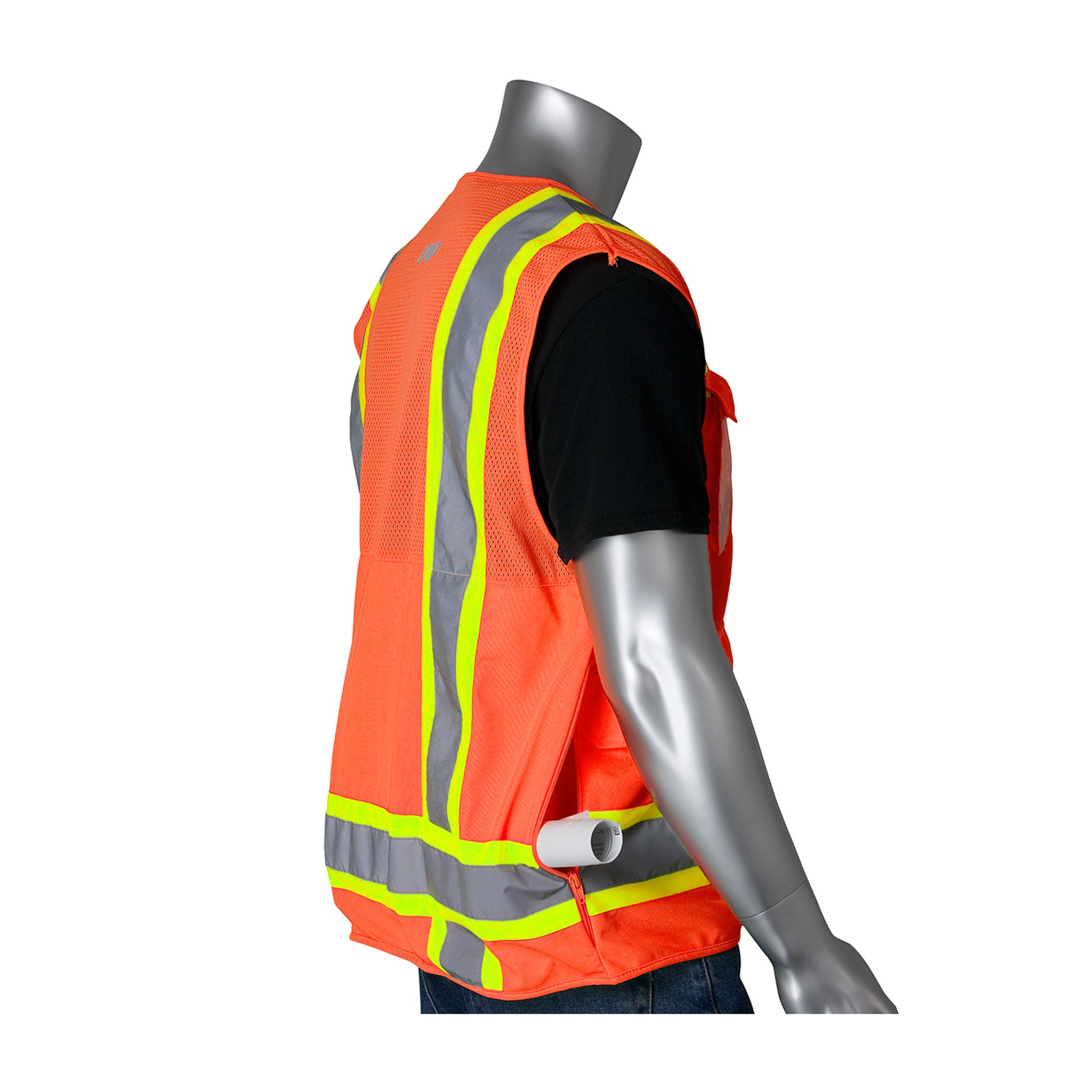 PIP ANSI Type R Class 2 Two-Tone Ten Pocket Surveyors Tech Vest - Hi-V ...