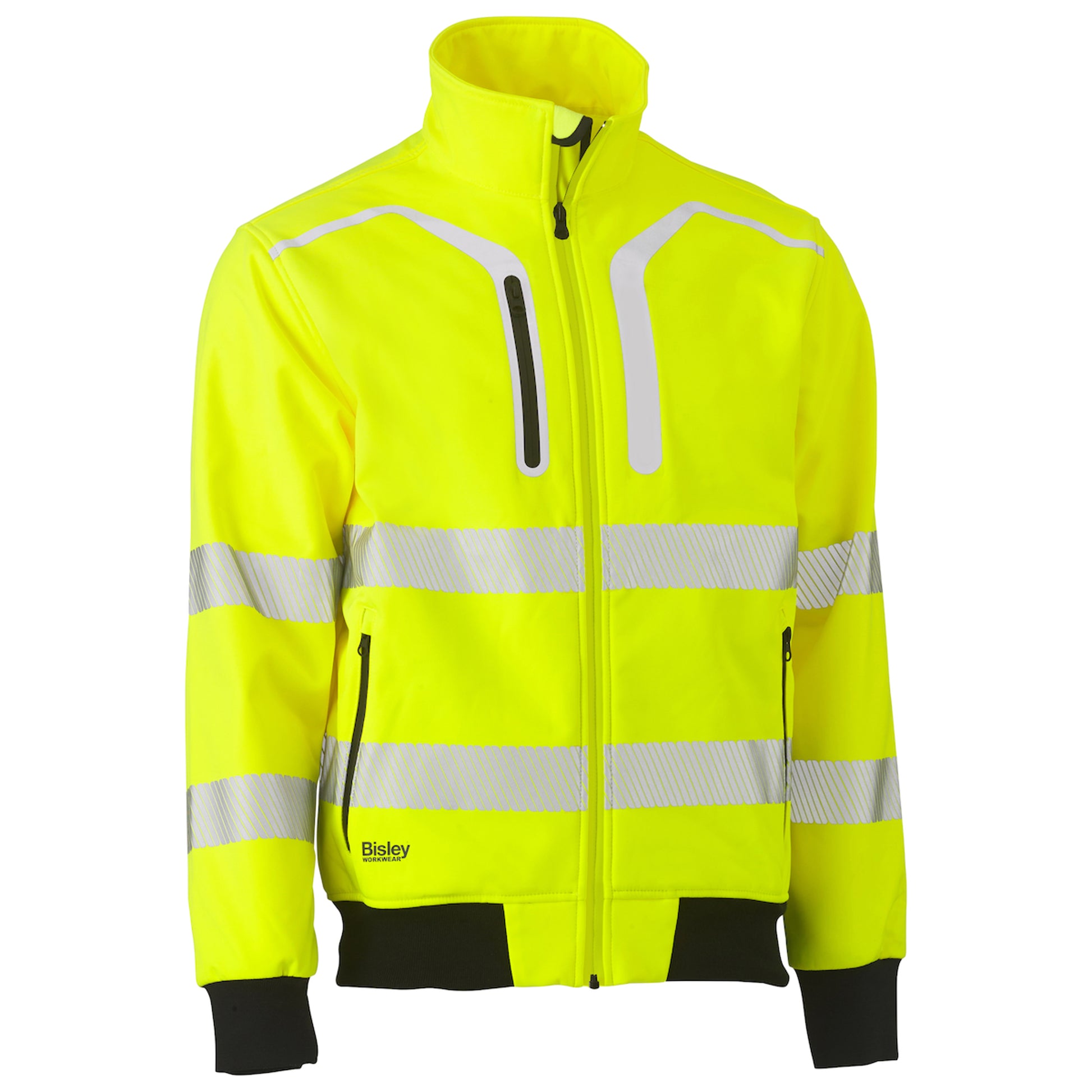 Bisley Hi-Vis Cold Gear ANSI Type R Class 3 Soft Shell Jacket - Yellow ...