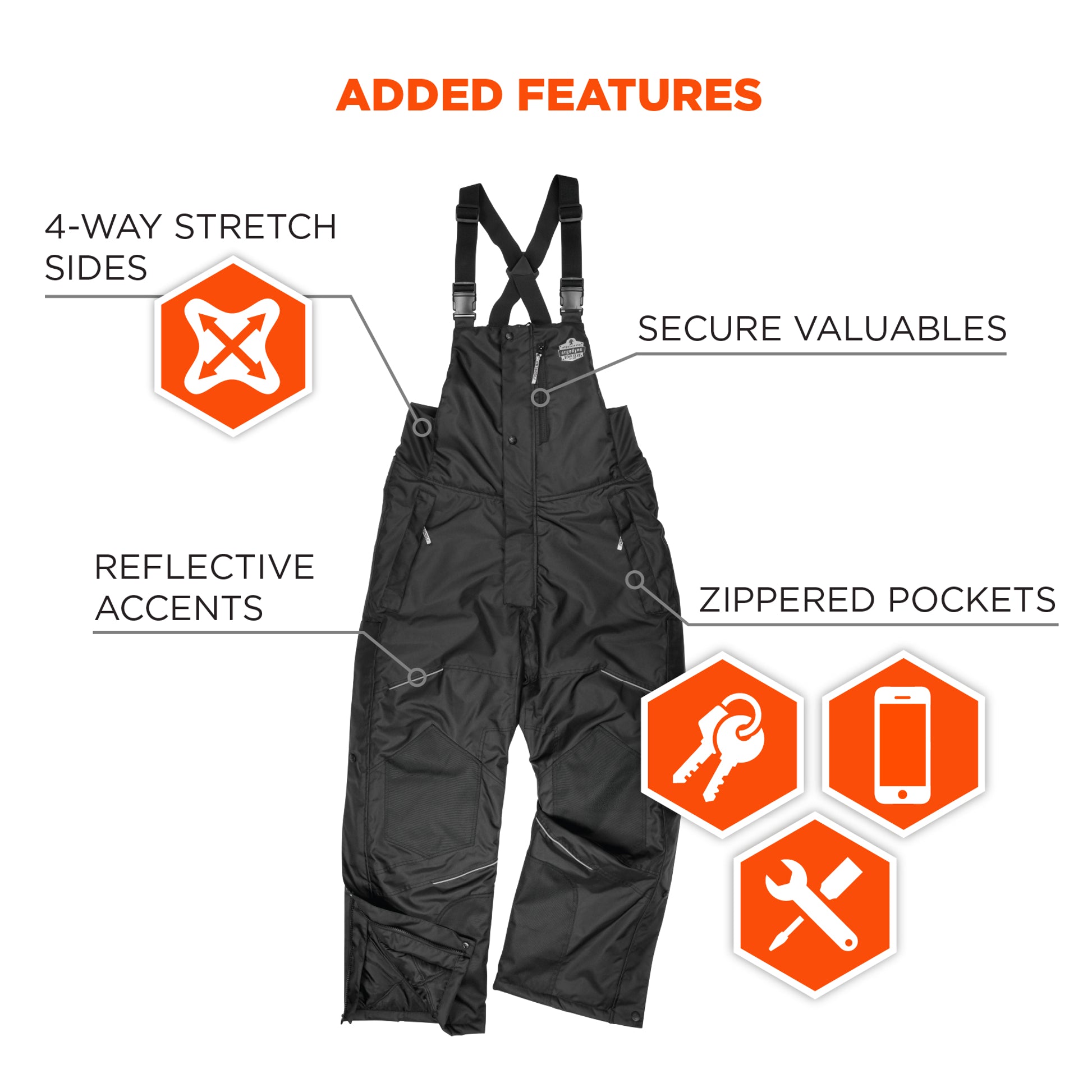 Ergodyne N-Ferno 6472 Insulated Bib Overalls - 300D Oxford Shell ...