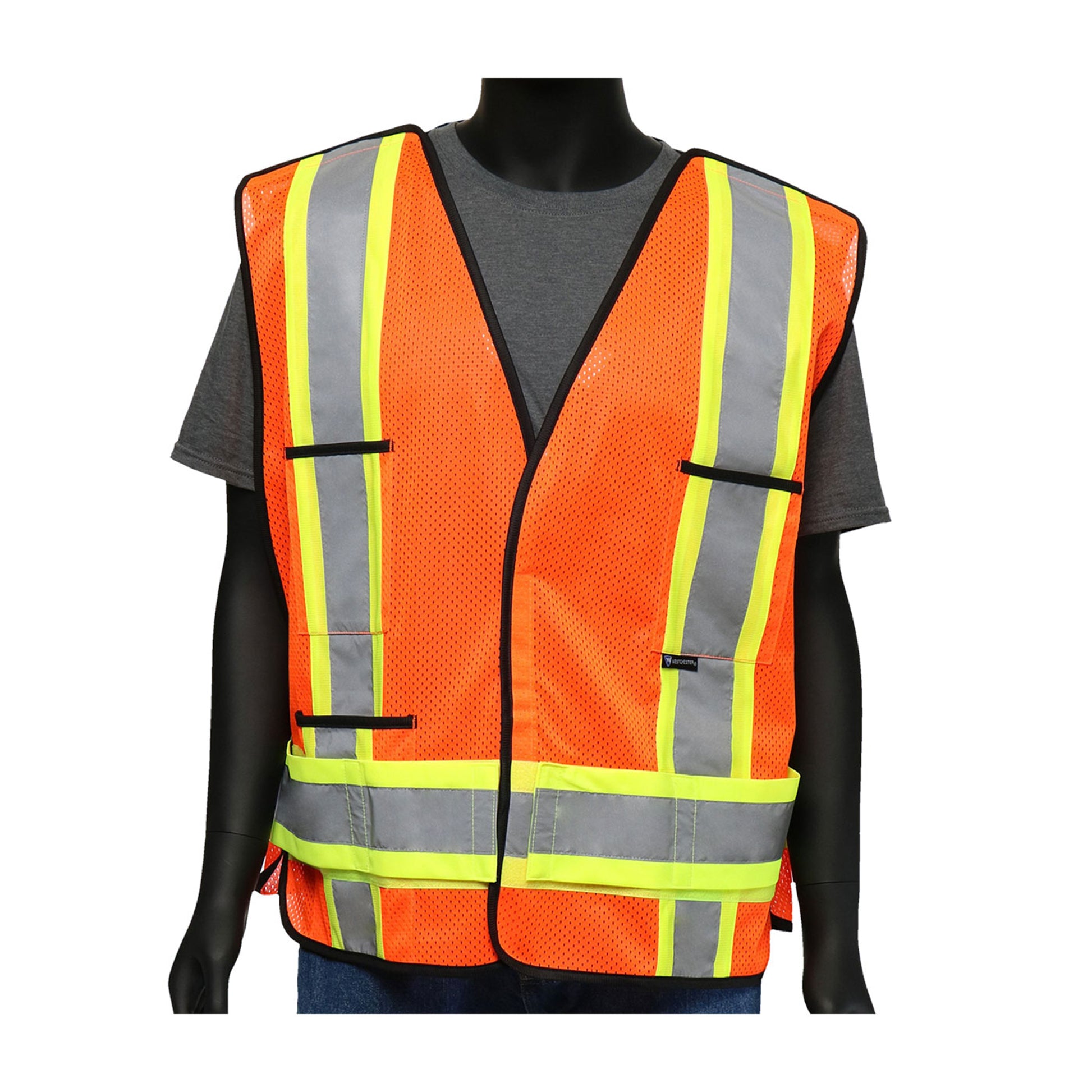 Viz-Up ANSI Type R Class 2 Two-Tone X-Back Breakaway Mesh Vest - Hi-Vi ...