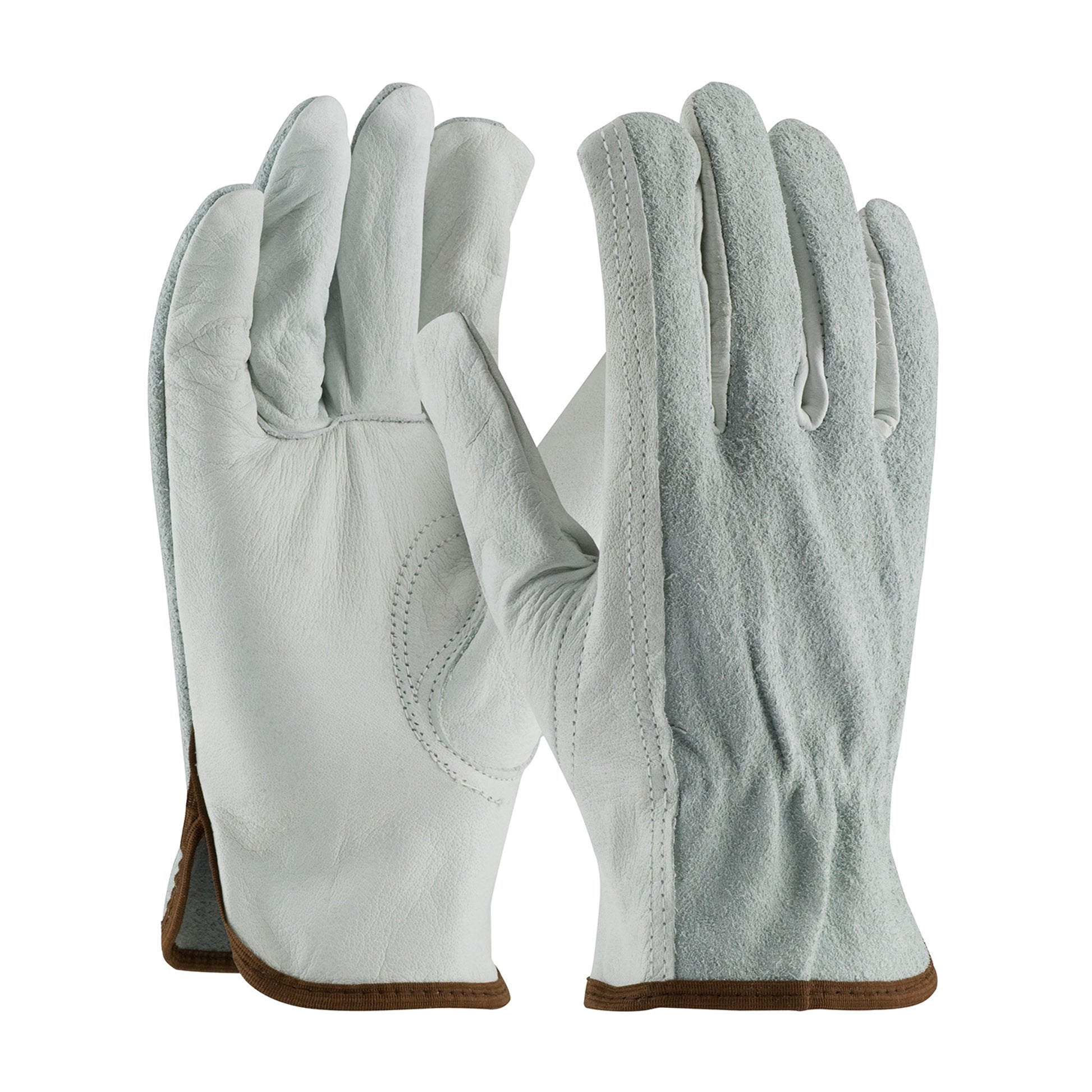 PIP Regular Grade Top Grain Leather Drivers Glove w/Split Cowhide Back ...