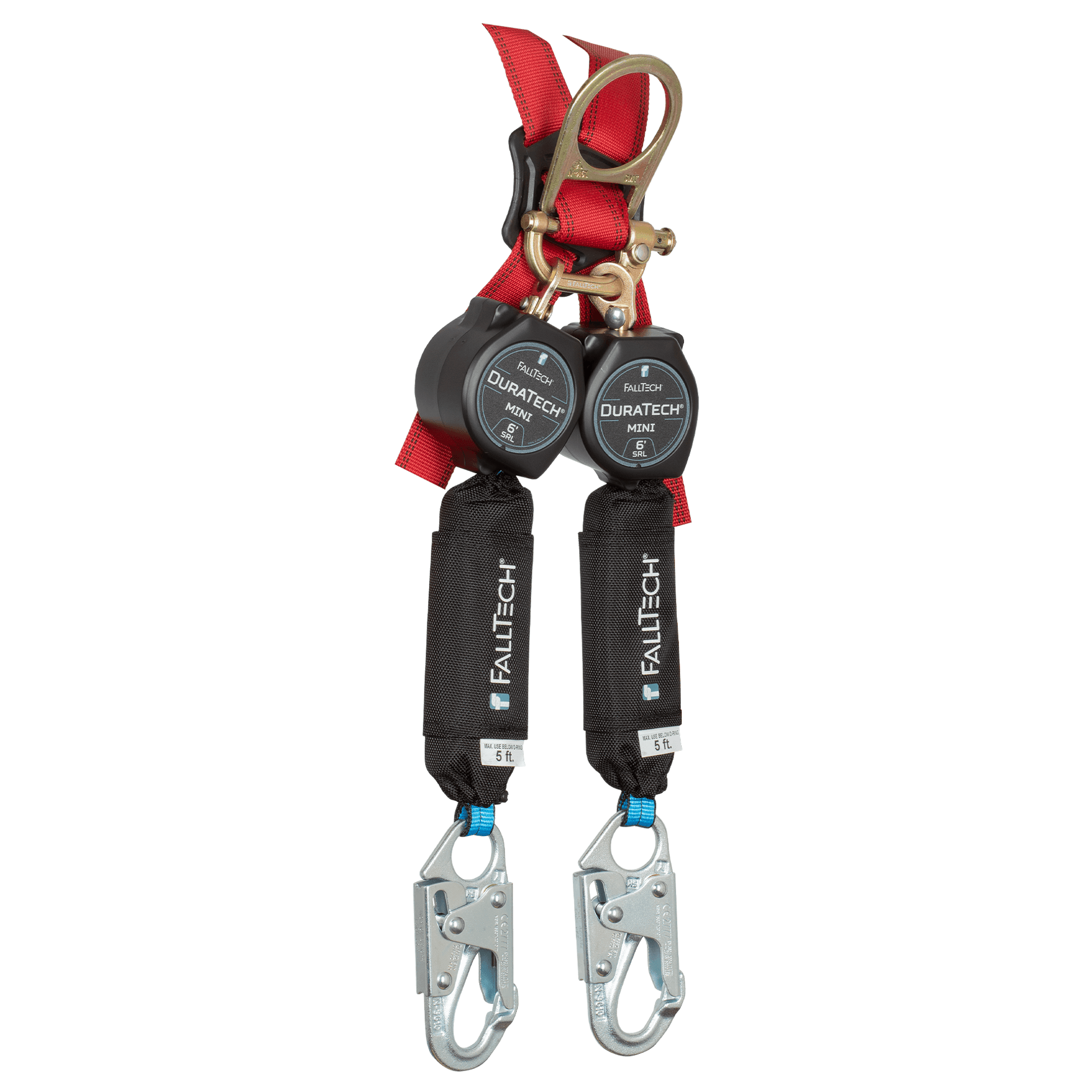 FallTech 6' Mini Twin-Leg Personal SRL with Steel Snap Hooks Includes ...