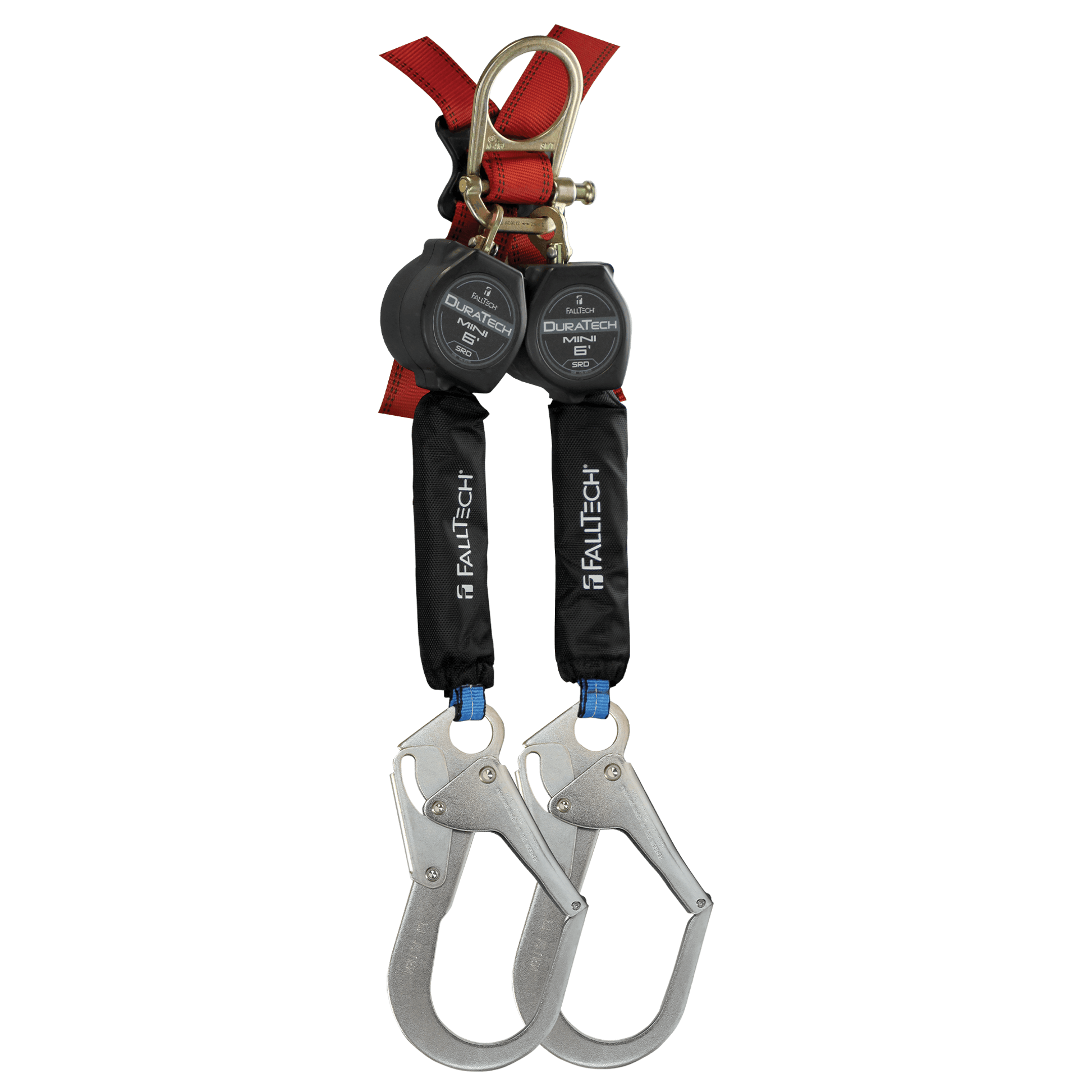 FallTech 6' Mini Twin-Leg Personal SRL with Steel Rebar Hooks Includes ...