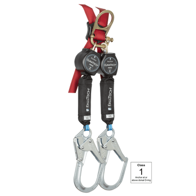 Falltech 7072sm FallTech 6' Mini Twin-Leg Personal SRL with Steel Rebar Hooks Includes ...