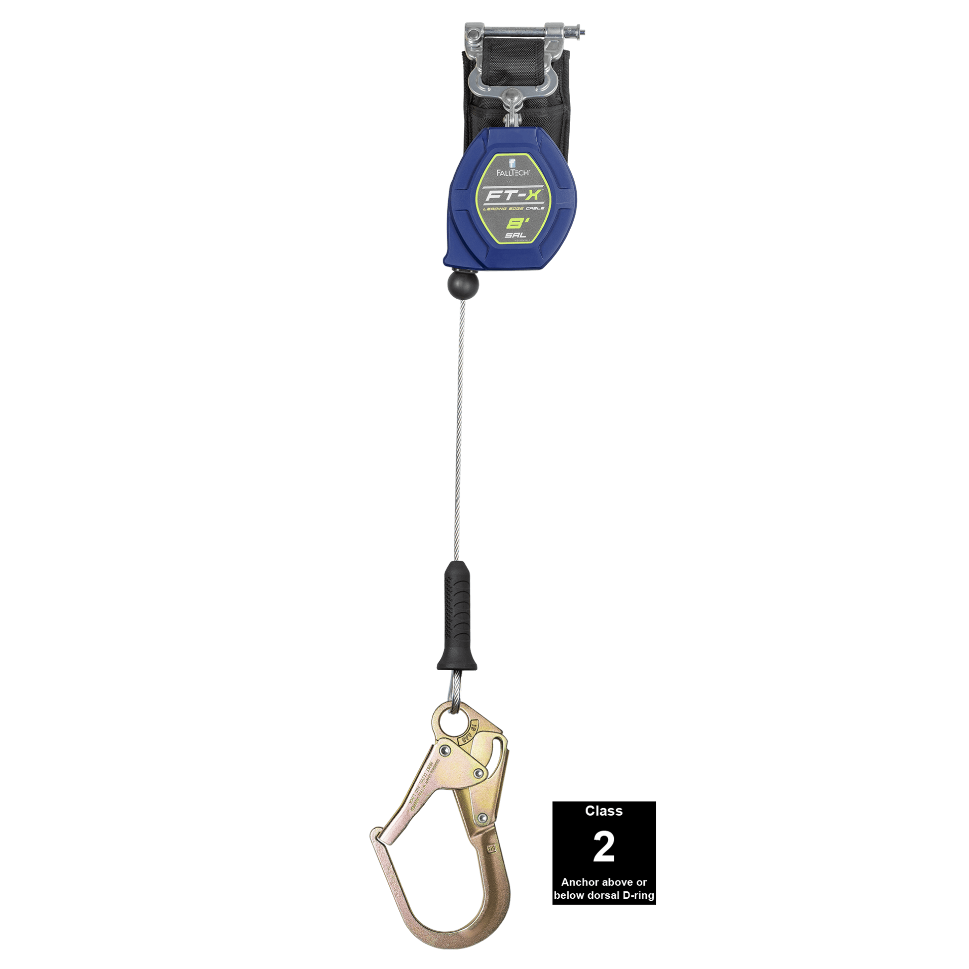 FallTech 8' FT-X Cable Class 2 Leading Edge Personal SRL - Single-leg ...