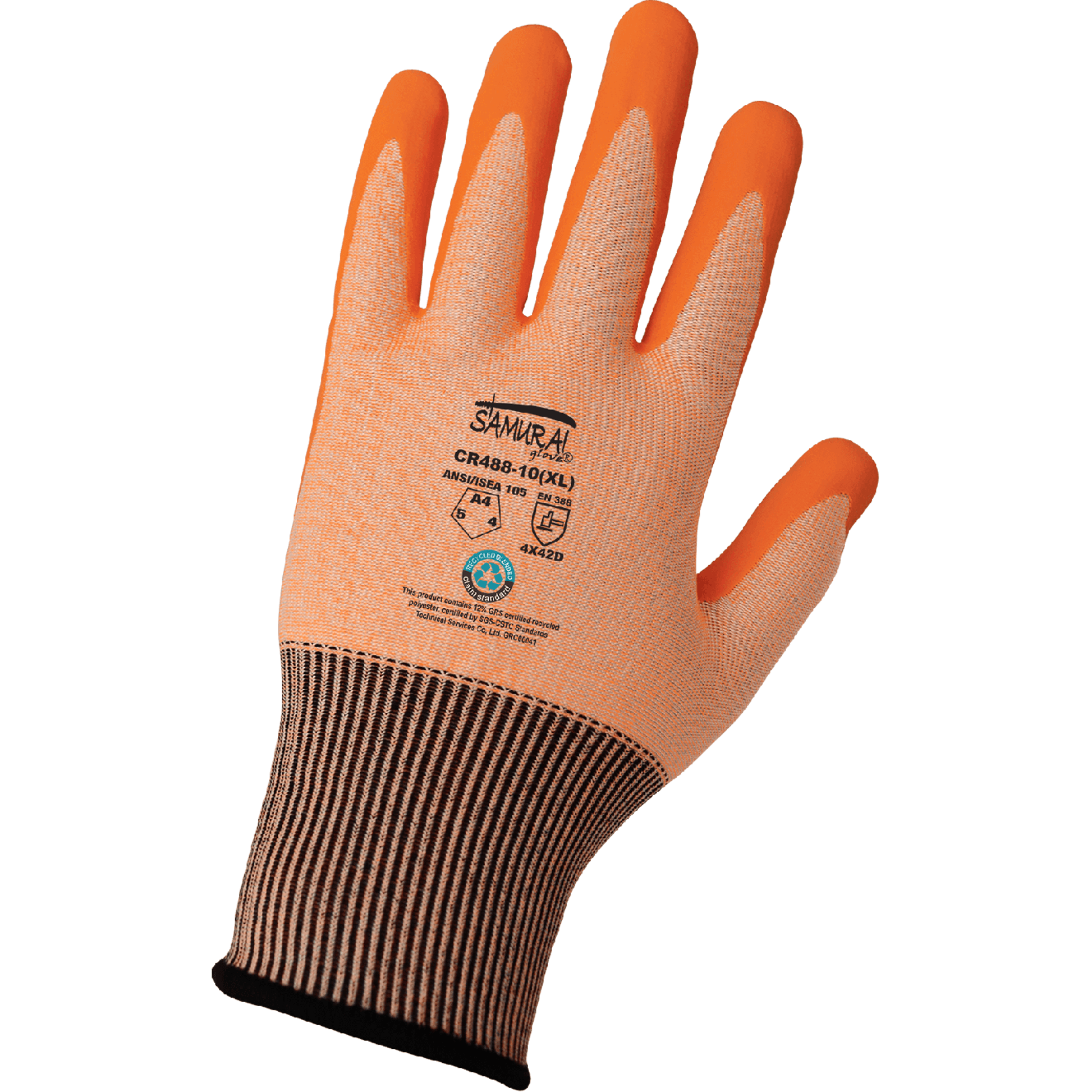 Global Samurai Glove High-Visibility 18-Gauge Nitrile Coated Cut A4 ...