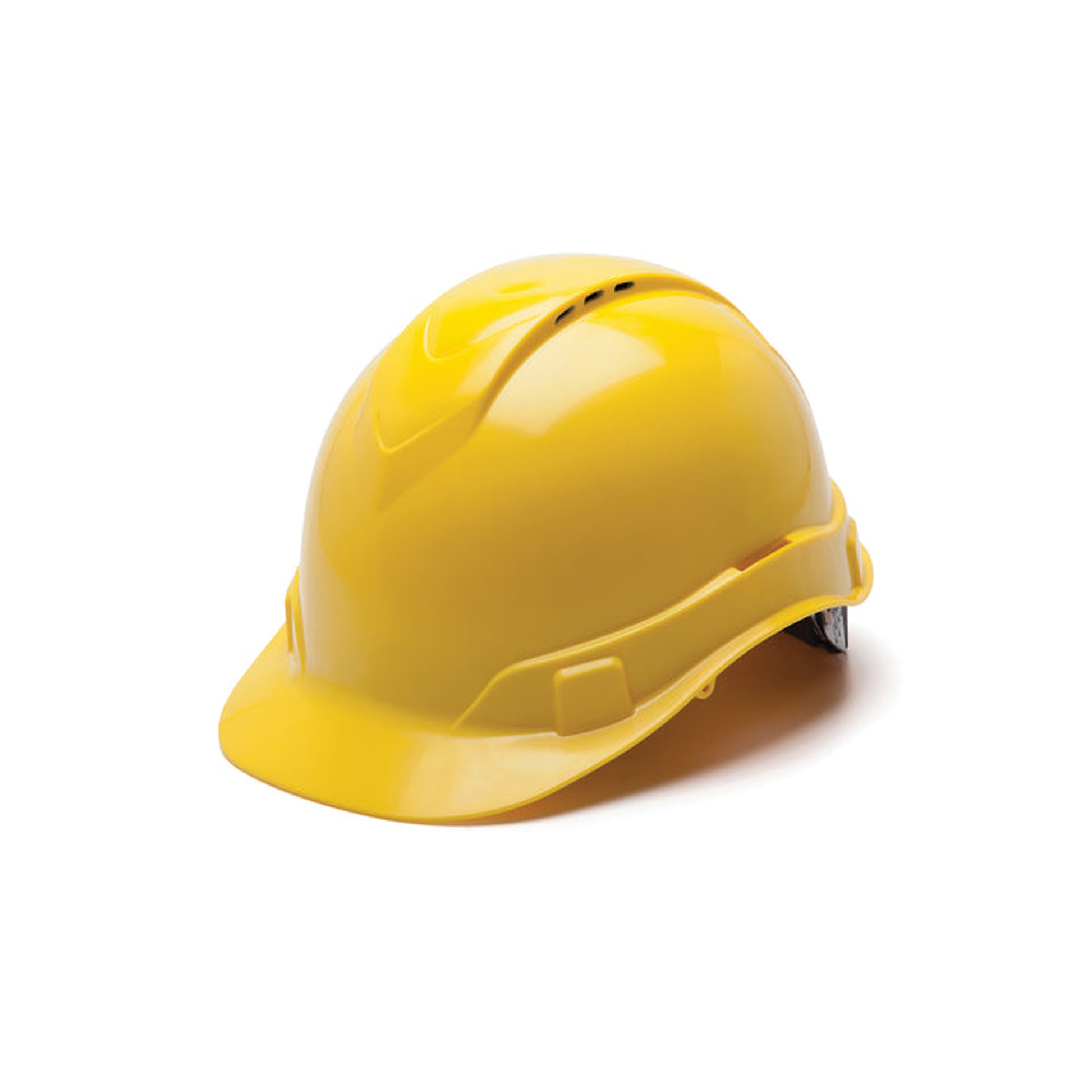 Pyramex Ridgeline Cap Style Hard Hat Yellow - Vented 4 Pt Ratchet Susp ...