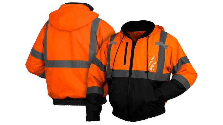 Pyramex RJ31 Hi-Viz Orange Bomber Jacket w/Removable Fleece Liner ...