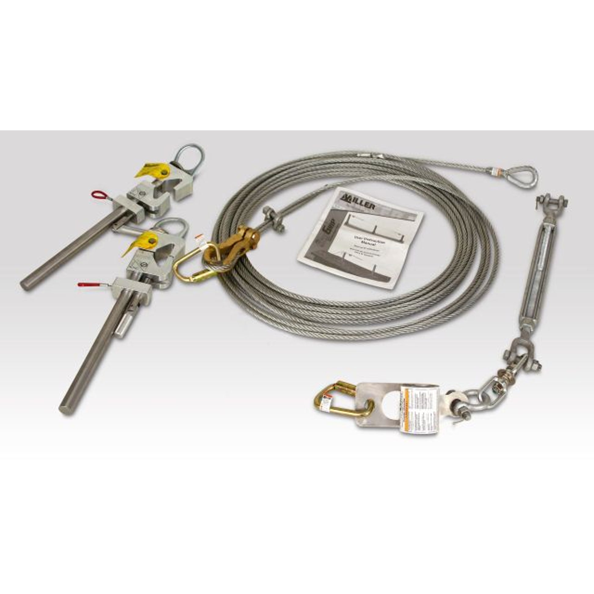 Miller SkyGrip Galvanized Wire Rope Lineline Kit for I-Beams [30FT & 6 ...