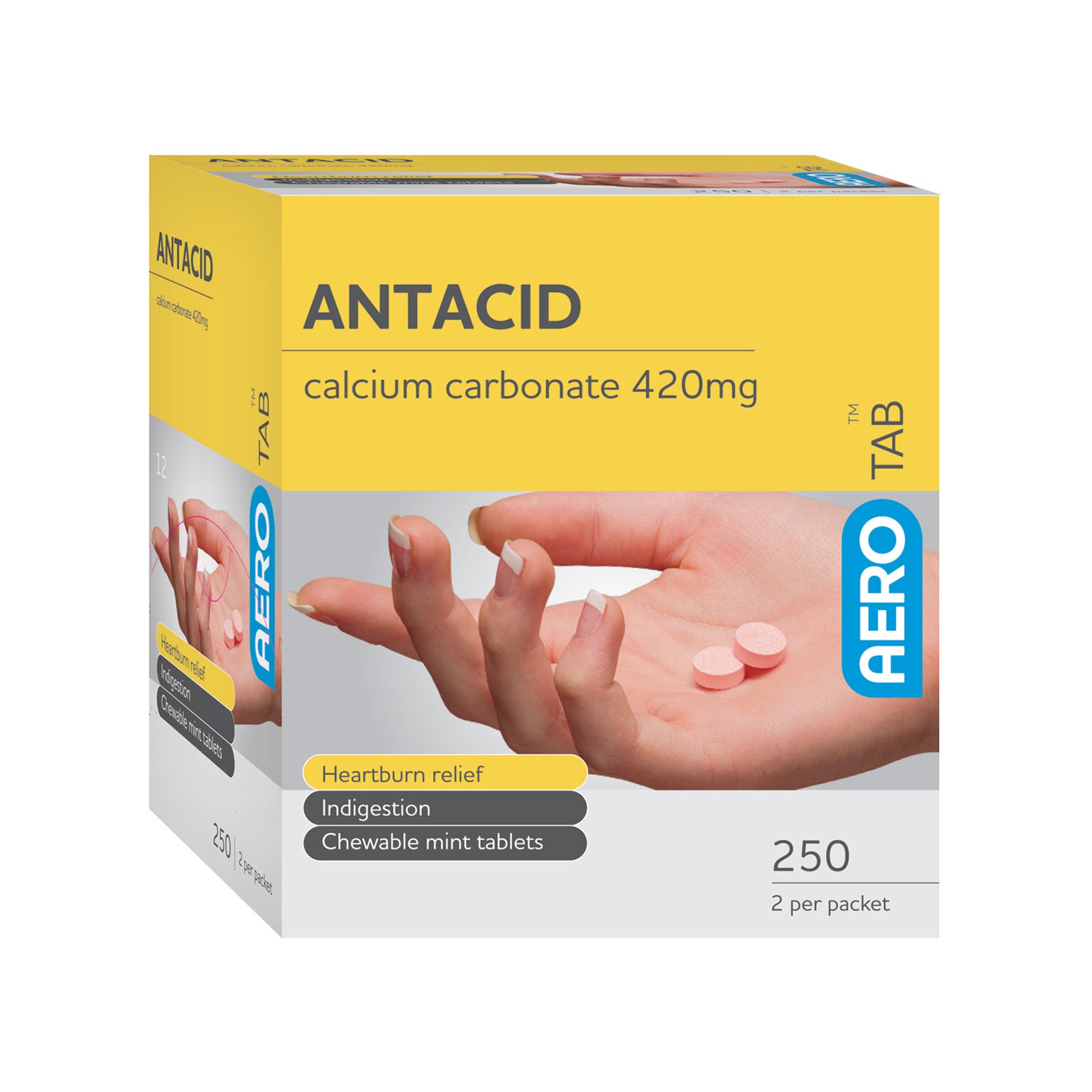 Tablet R250 AERO AEROTAB Antacid Tablets 250/box - ATAN250 – Jendco Safety Supply