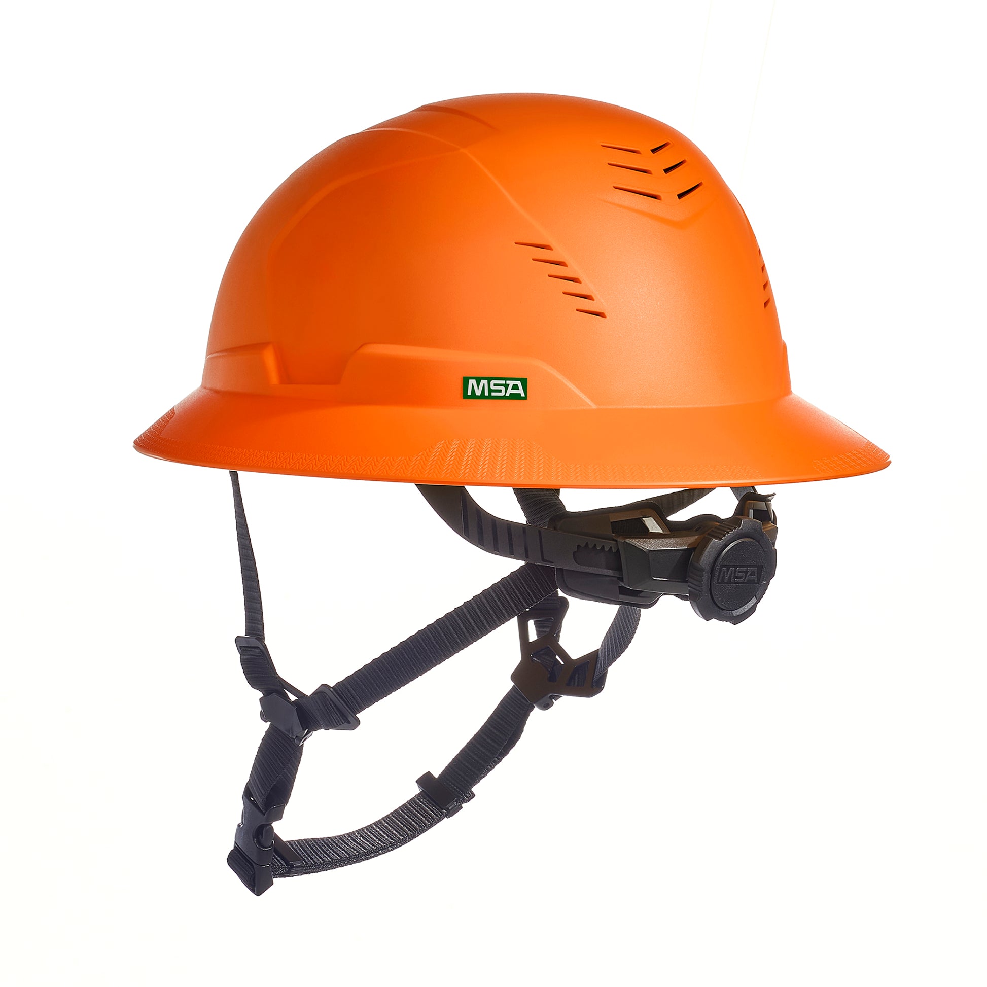 MSA V-Gard H2 Full Brim - Type II Class C Safety Helmet - Vented - Ora ...