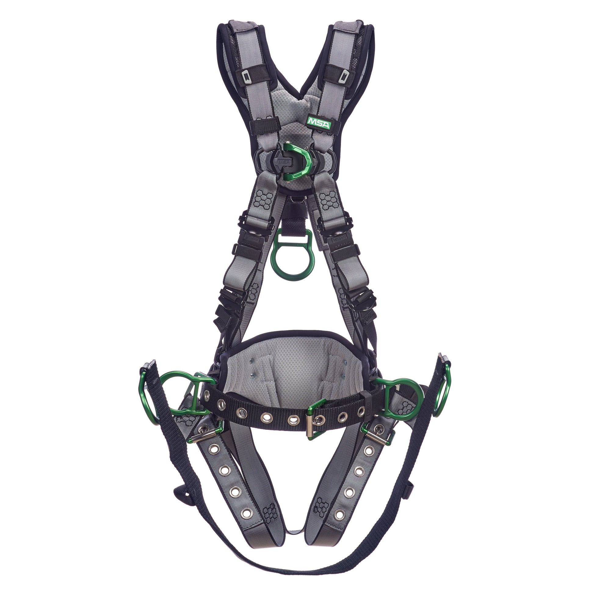 MSA V-FIT Derrick Harness w/Back, Front & Side D-Rings - Tongue Buckle ...